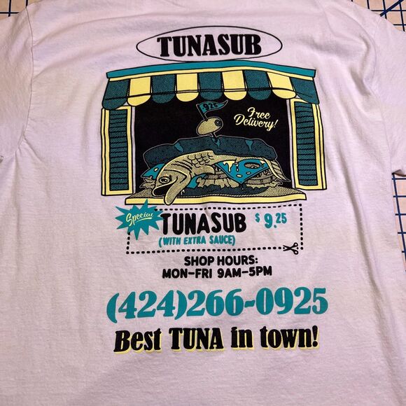 Open 925 Men's T-Shirt Tuna Sub Men's Size XL Graphic Short Sleeve Tee - Picture 5 of 8